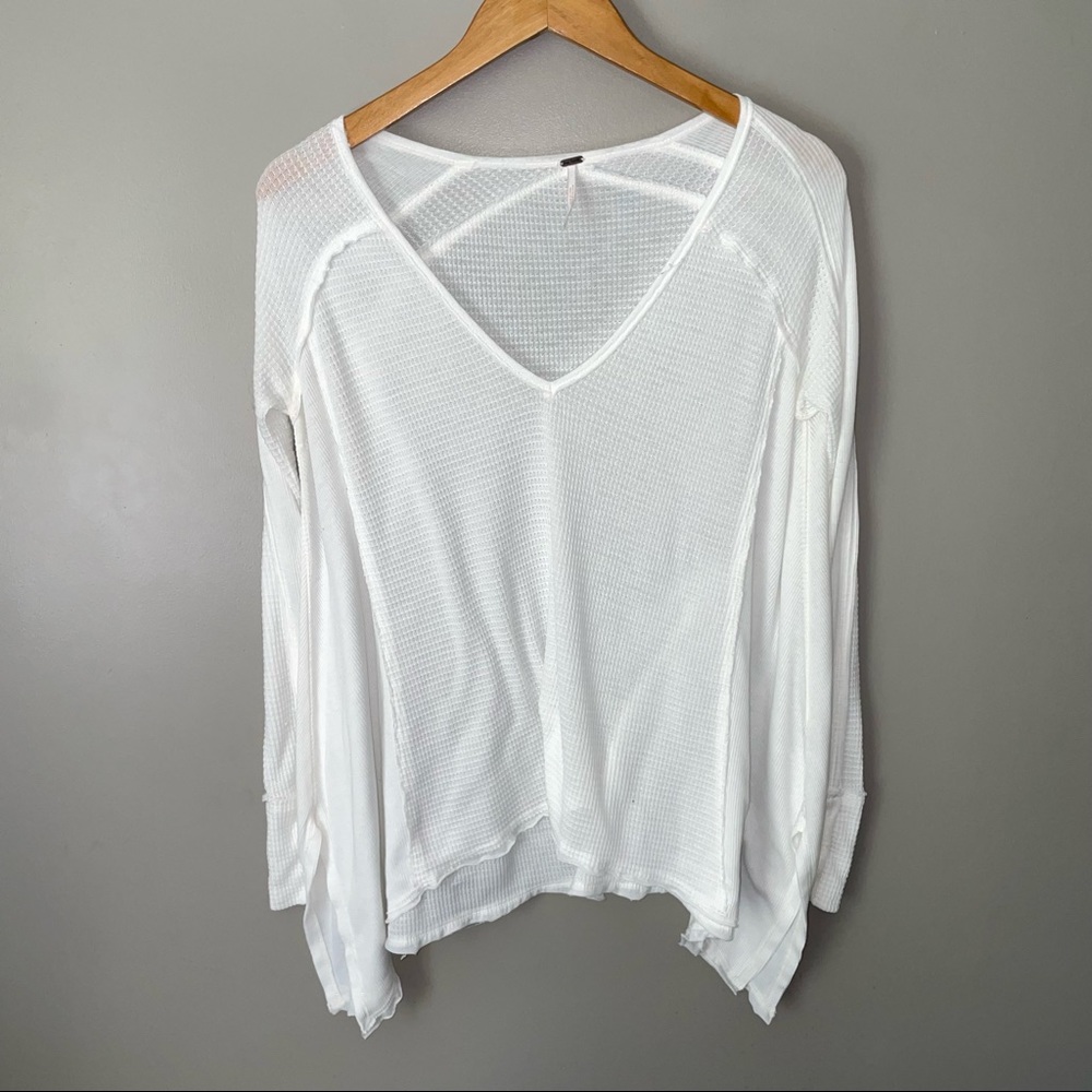 Free people waffle knit oversized light weight sweater